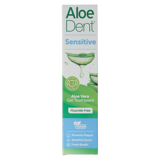 Aloe Dent Tandpasta aloe vera sensitive fluor free 100 Milliliter
