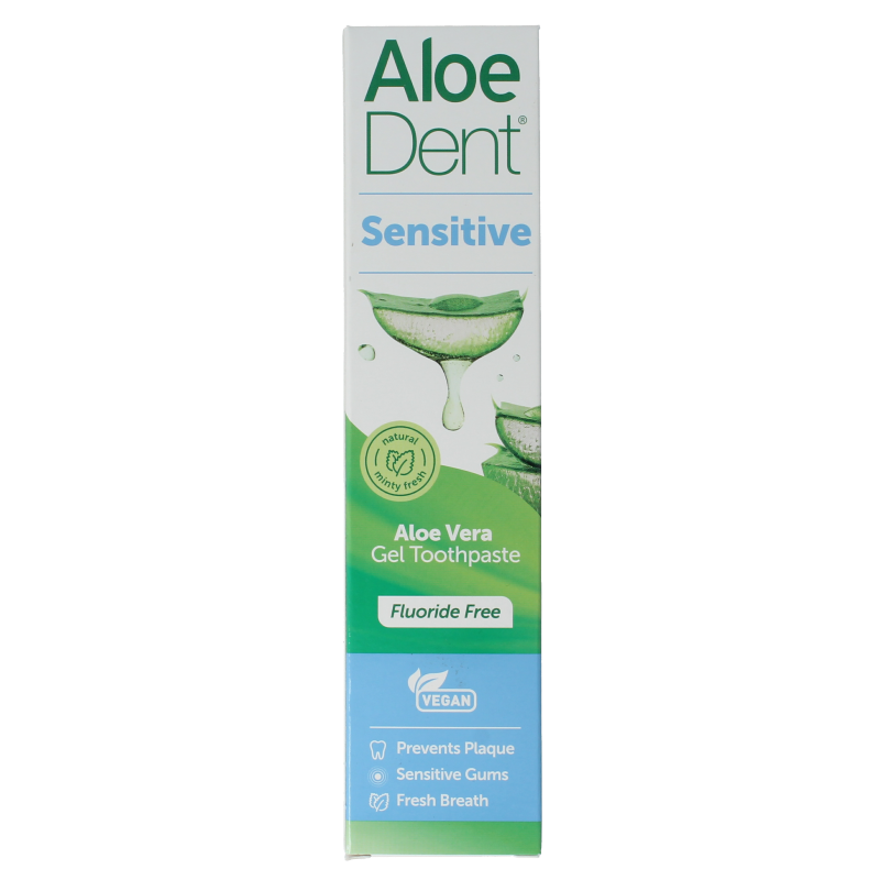 Aloe Dent Tandpasta aloe vera sensitive fluor free 100 Milliliter