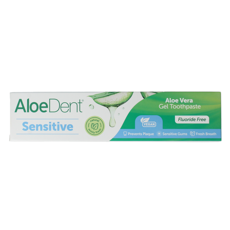 Aloe Dent Tandpasta aloe vera sensitive fluor free 100 Milliliter