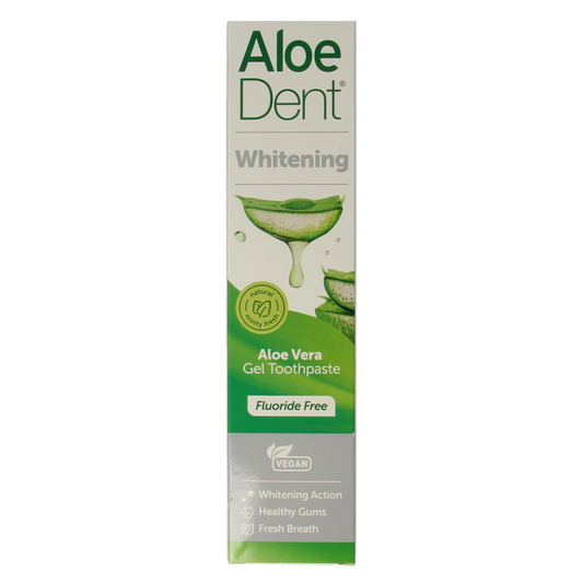 Aloe Dent Tandpasta aloe vera whitening fluor free 100 Milliliter