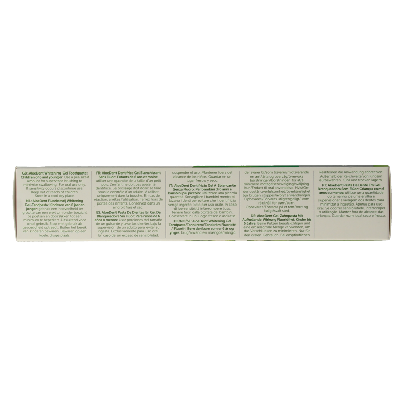 Aloe Dent Tandpasta aloe vera whitening fluor free 100 Milliliter