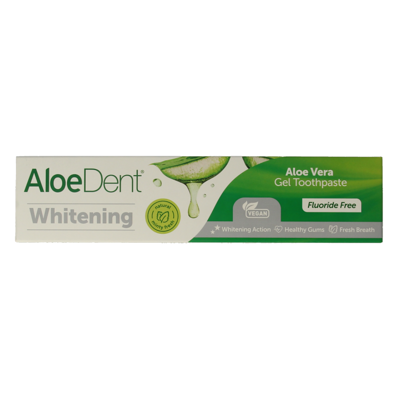Aloe Dent Tandpasta aloe vera whitening fluor free 100 Milliliter