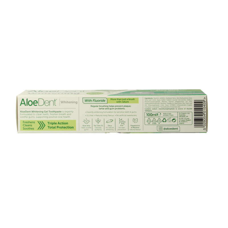 Aloe Dent Tandpasta aloe vera whitening with fluor 100 Milliliter