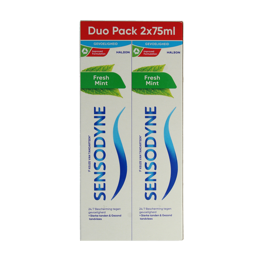 Sensodyne Tandpasta fresh mint 2 x 75ml 150 Milliliter