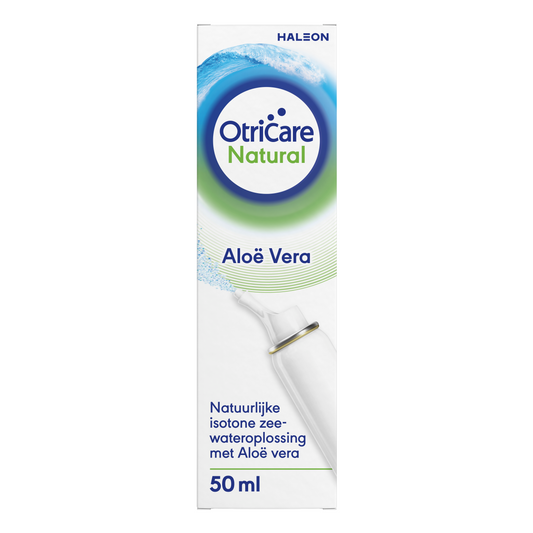 Otricare Neusspray met natuurlijke aloe vera, 50ml, voor neusverzorging en inhalatie, in een witte sprayfles