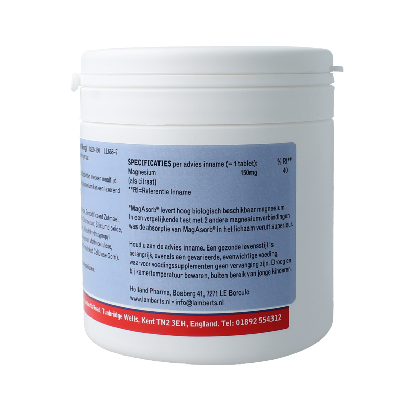 Lamberts MagAsorb (magnesium citraat) 150mg 180 Tabletten