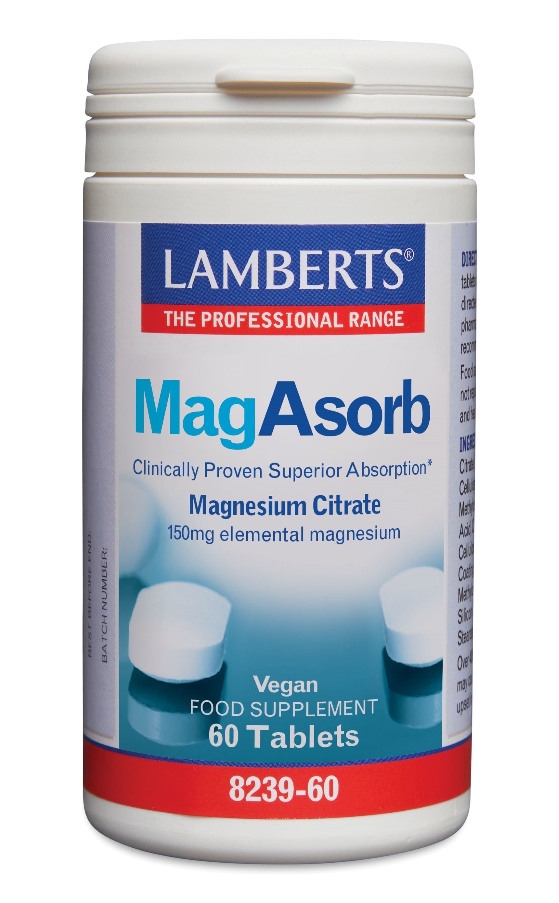 Lamberts MagAsorb (magnesium citraat) 150mg 60.00 Tabletten