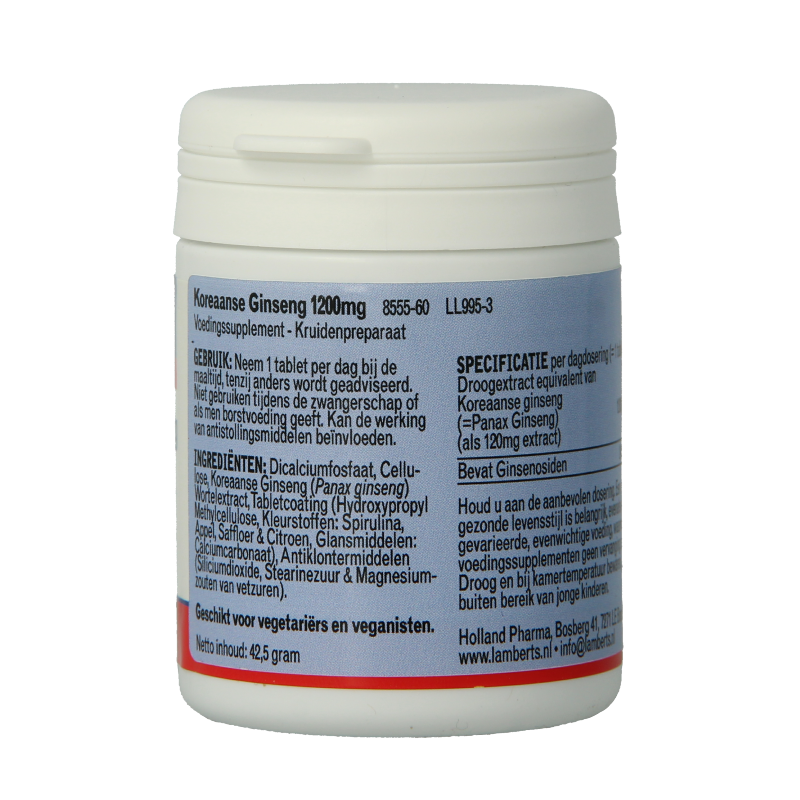 Lamberts Ginseng Koreaans 1200mg 60 Tabletten