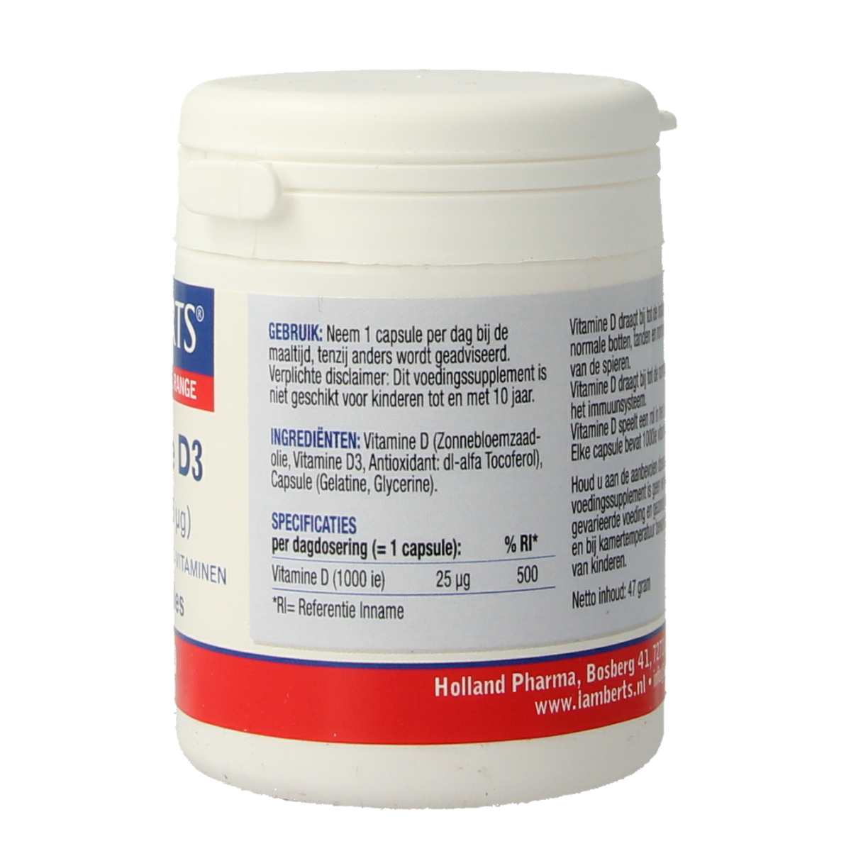 Lamberts Vitamine D3 1000IE/25mcg 120.00 Capsules
