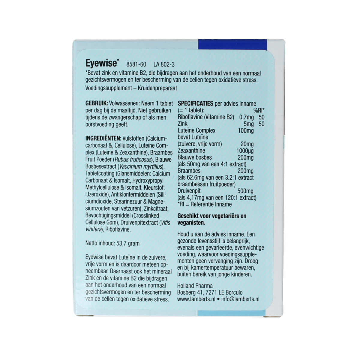 Lamberts Eyewise NF 60.00 Tabletten