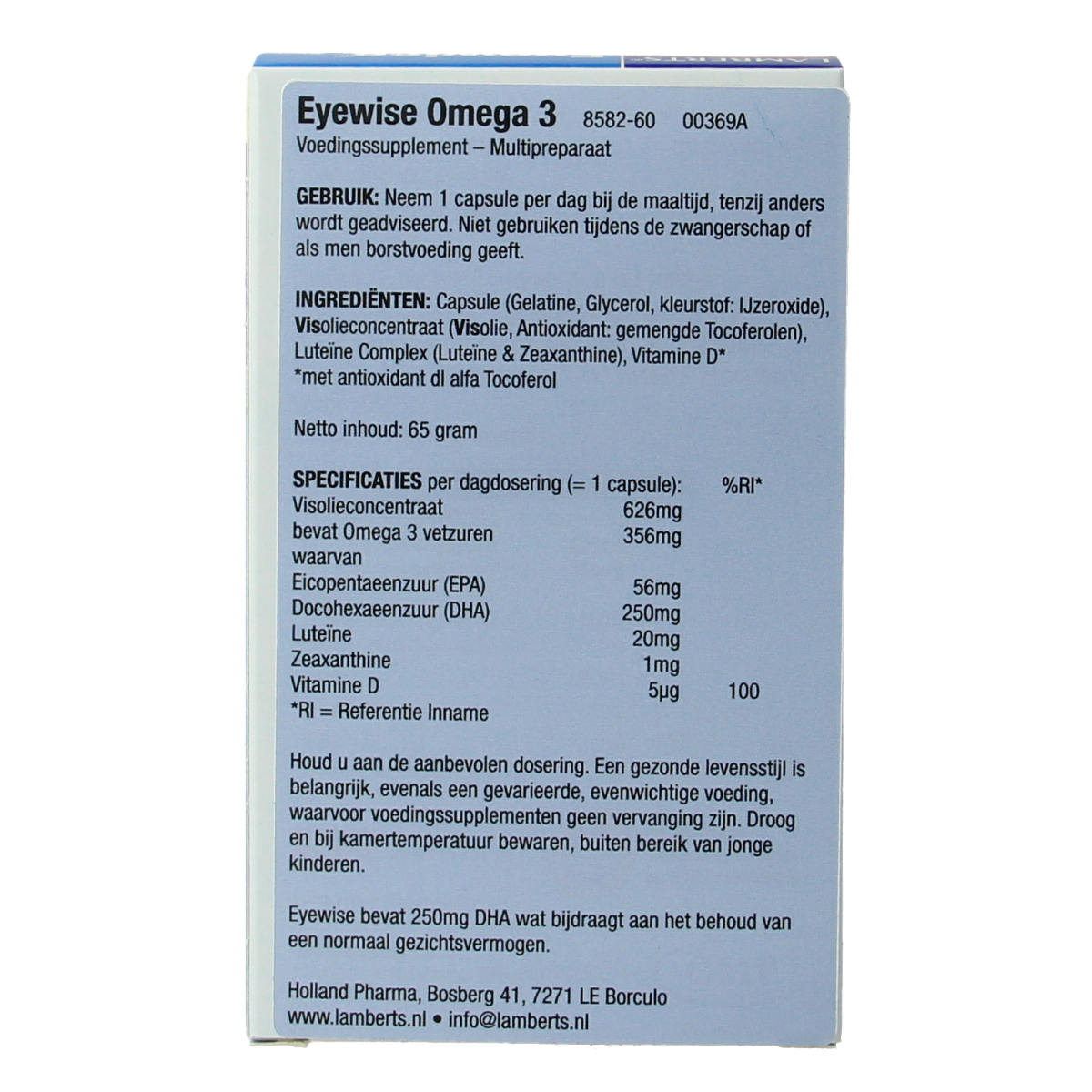 Lamberts Eyewise met omega 3 60.00 Capsules
