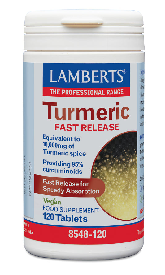 Lamberts Curcuma fast release turmeric tablets, herbal supplement, 120 tablets in a bottle, natural turmeric extract for wellness