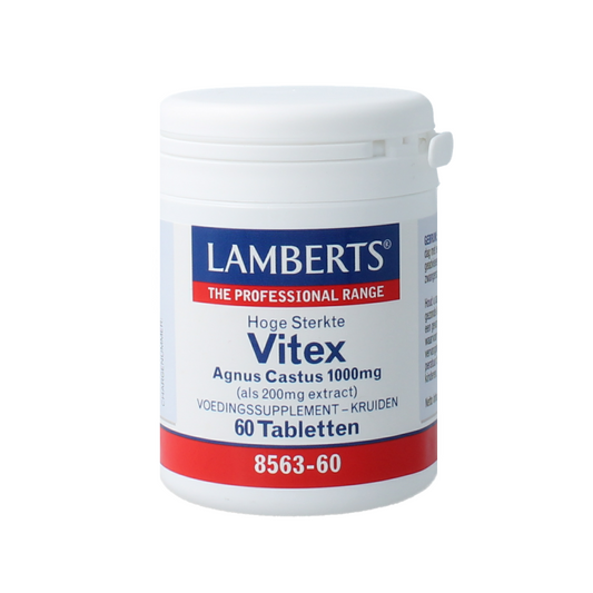 Lamberts Vitex agnus castus herbal supplement tablets in a bottle, natural remedy for hormonal balance, 60 tablets.