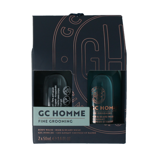 The Luxury Bathing Co men's body and beard wash duo set with mini bottles, featuring body and hair cleansing products.