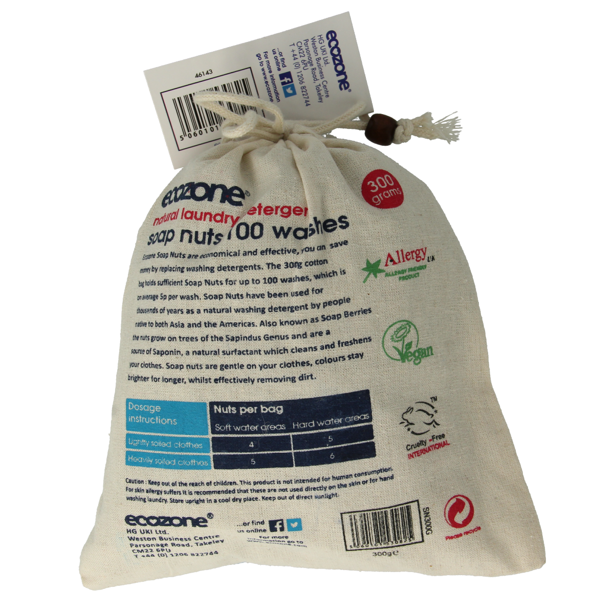 EcoZone Wasnoten 300g natural laundry soap flakes, eco-friendly wasmiddelen with visible soap flakes for sustainable washing.