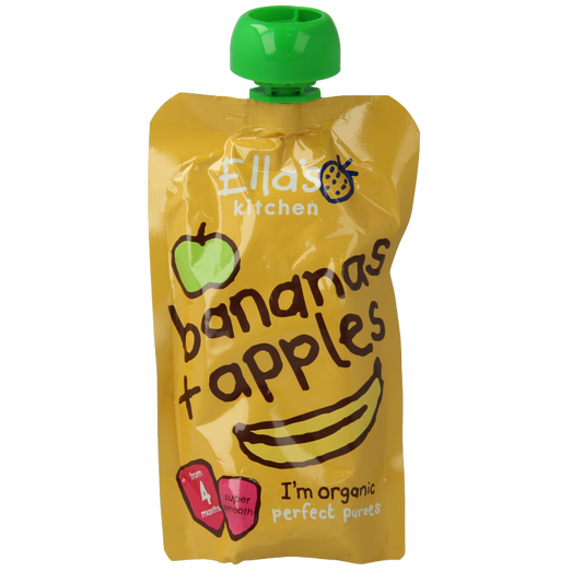 Ella's Kitchen Bananas & apples 4 maand knijpzak bio 120 Gram
