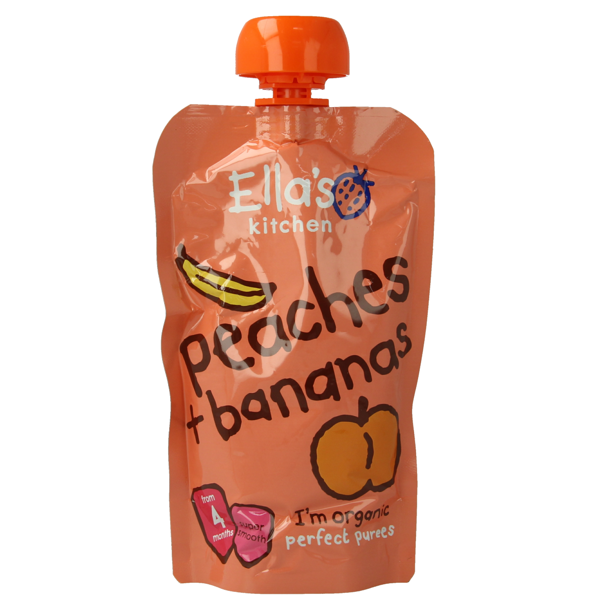 Ella's Kitchen Peaches & bananas 4 maand knijpzak bio 120.00 Gram