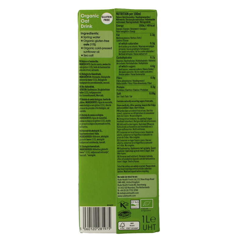 Rude Health Haverdrank bio 1 Liter