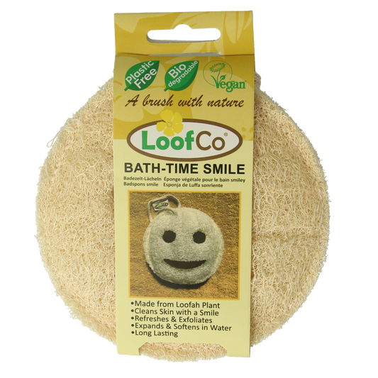 Loofco Douche en bad spons smiley bio 1.00 Stuks