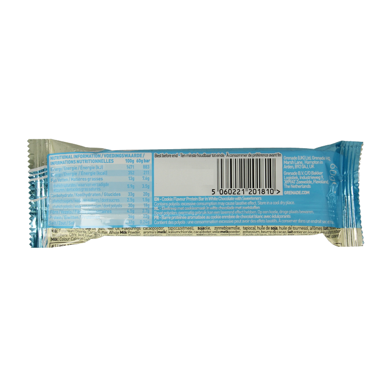 Grenade High protein bar white chocolate cookie 60 Gram