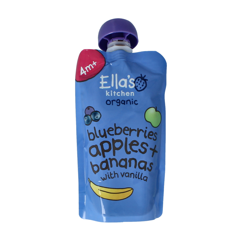 Ella's Kitchen Blueberries apples & bananas & vanille 4+ mnd bio 120 Gram