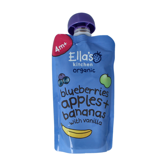 Ella's Kitchen Blueberries apples & bananas & vanille 4+ mnd bio 120.00 Gram