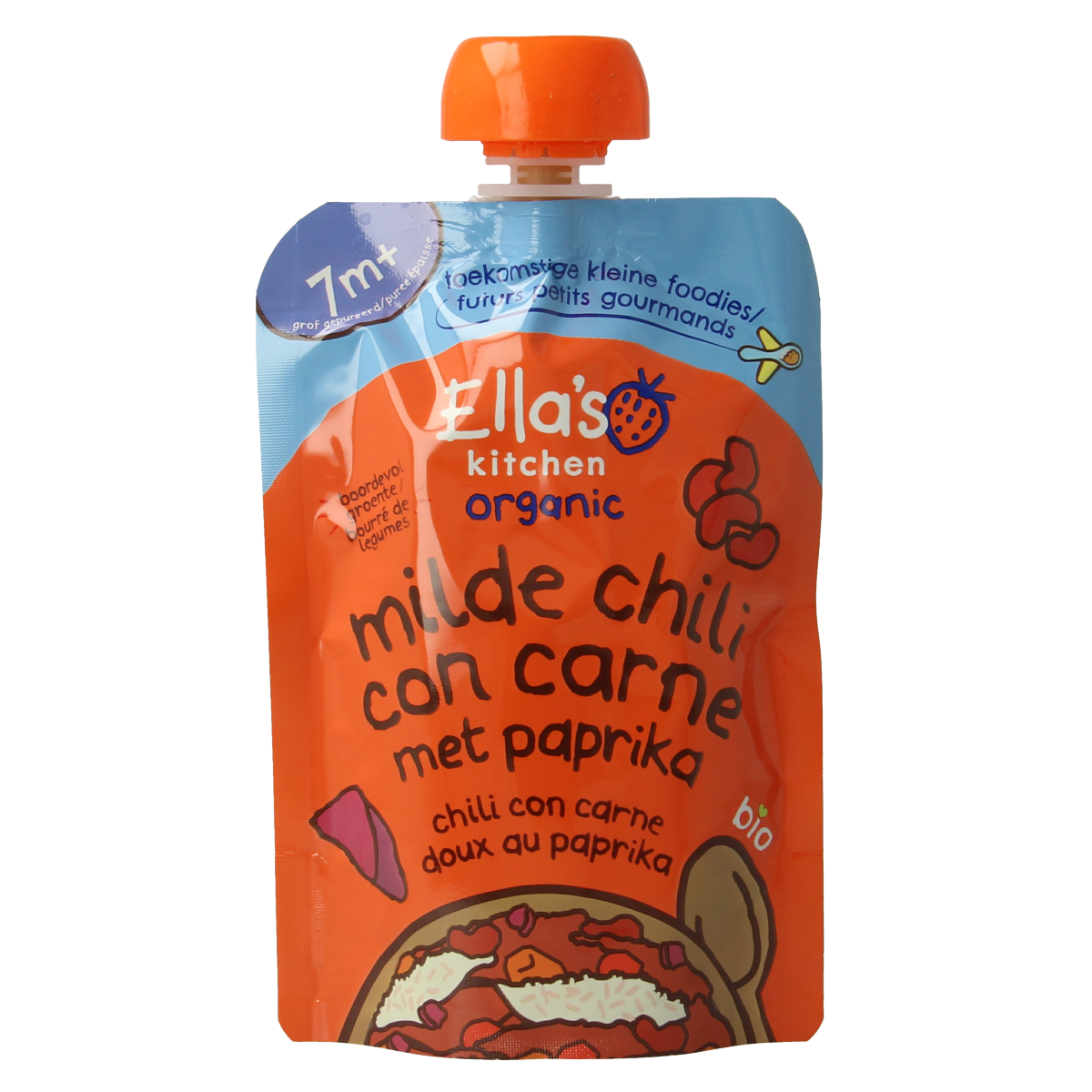 Ella's Kitchen Milde chili con carne met paprika 7+ maanden bio 130.00 Gram
