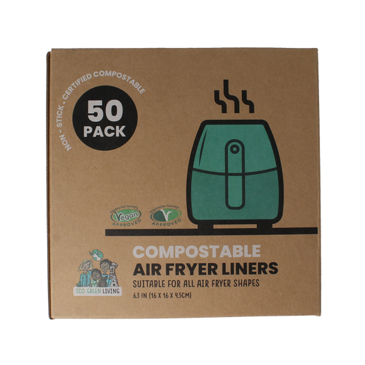Eco Green Living Bakpapier airfryer sheets, 50 sheets, non-stick parchment paper for cooking and baking in air fryers.