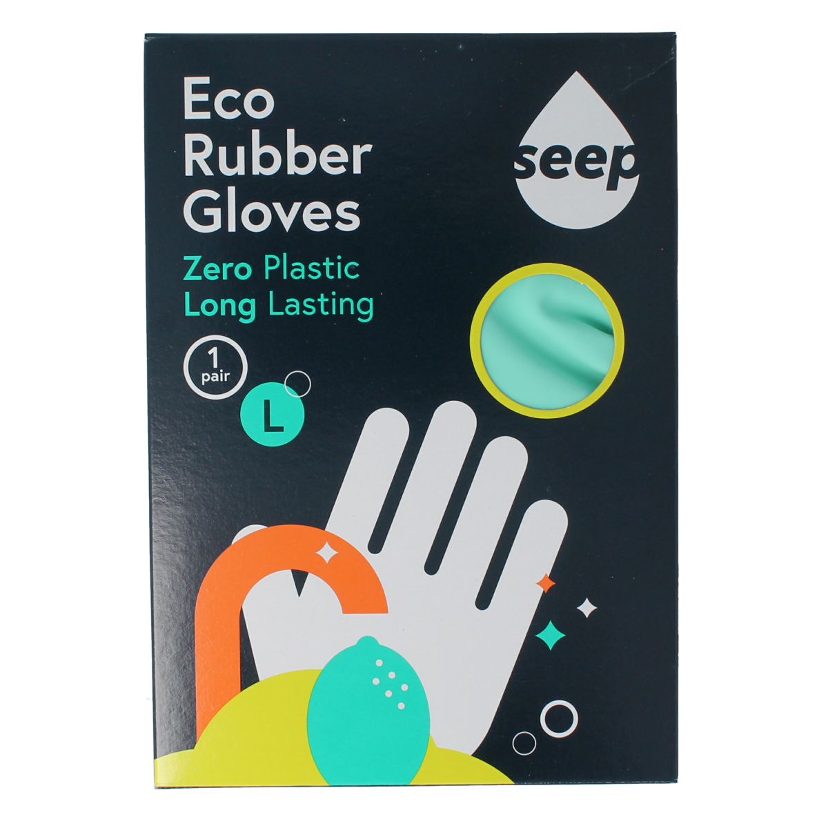 Seep Handschoen rubber eco maat L 1.00 Paar