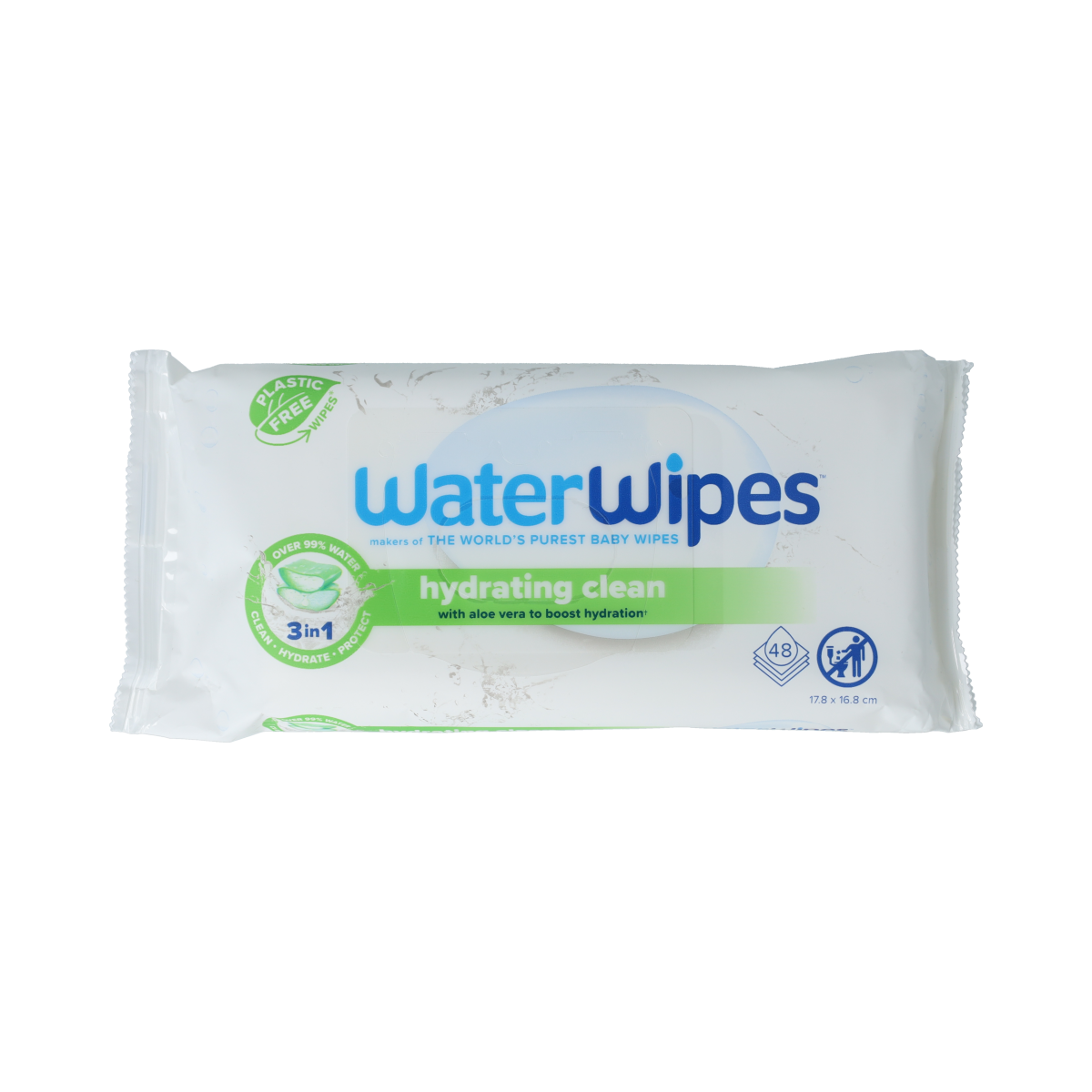 WaterWipes Hydrating vochtige doekjes, verpakking van 48 stuks