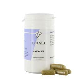 Holisan Trikatu herbal supplement capsules, Kruidenpreparaten brand, in a bottle with 60 capsules visible.