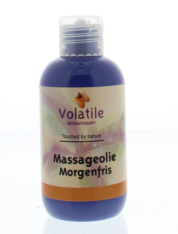 Volatile Volatile Massageolie morgenfris in 100ml bottle, natural body care product with fresh orange blossom scent.