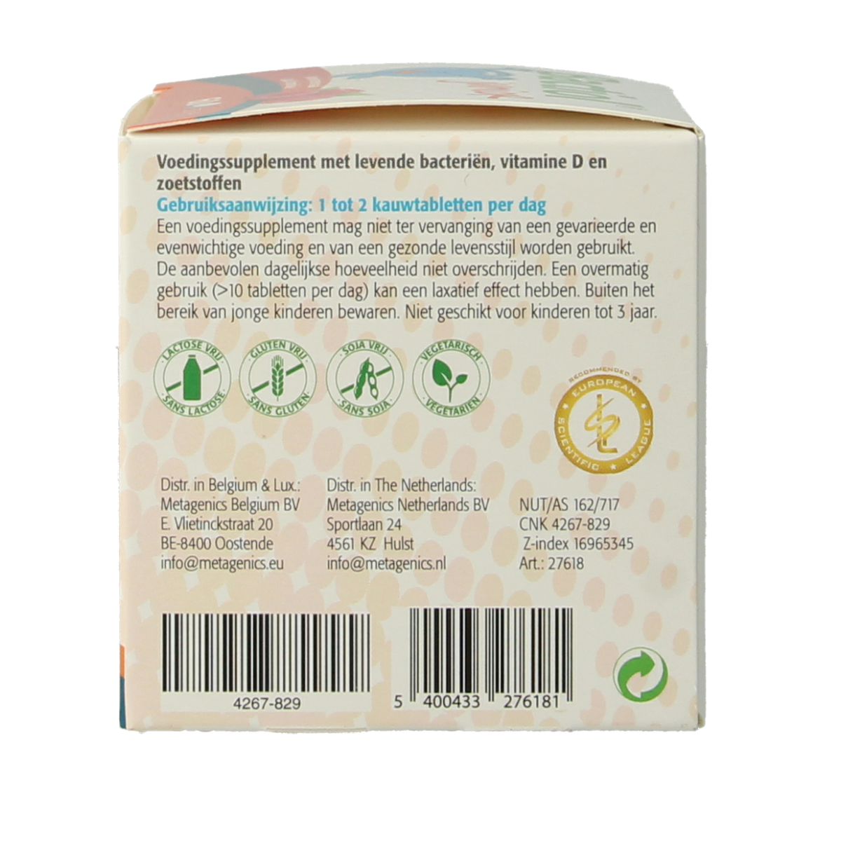 Metagenics Bactiol junior chew 60.00 Kauwtabletten