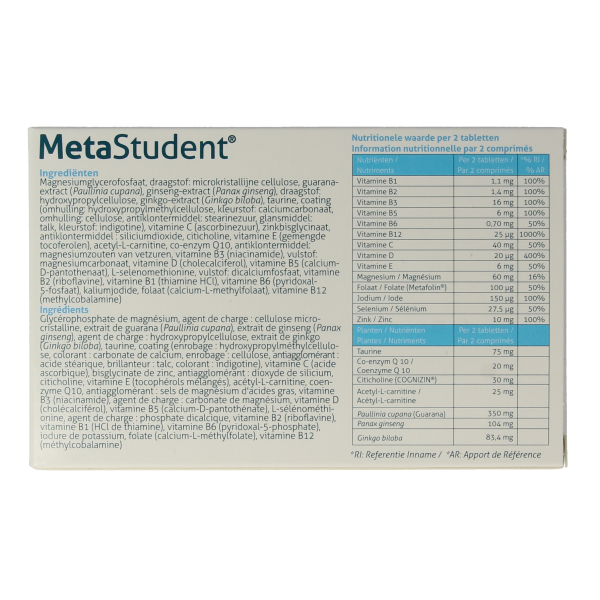 Metagenics Metastudent 60.00 Tabletten