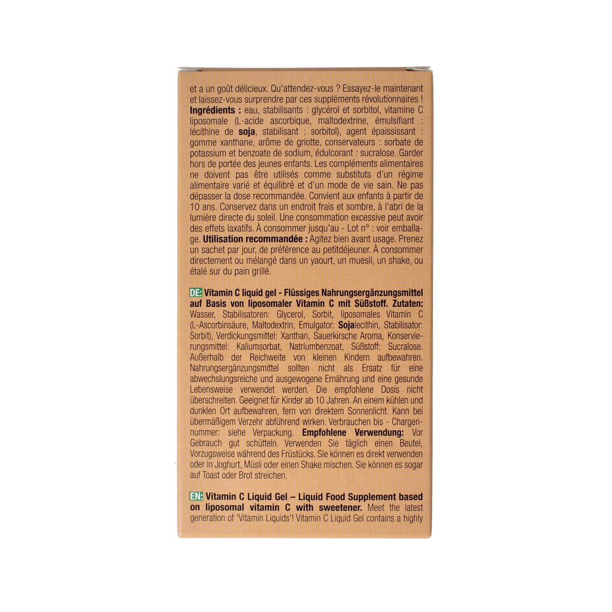 Purasana Vitamin C liquid gelstick 10ml 15.00 Stuks
