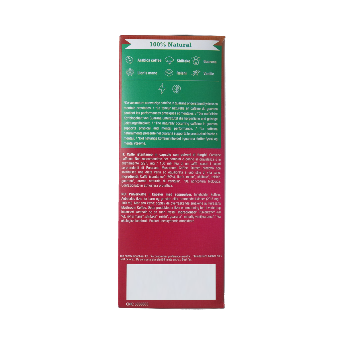 Purasana Instant Mushroom Coffee Capsules 16x1,5g bio 16.00 Capsules