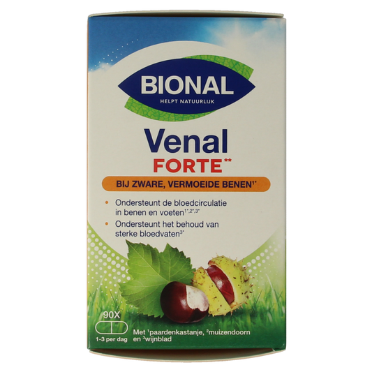 Bional Venal Forte herbal supplement capsules, 90 count, for supporting urinary health and wellness.