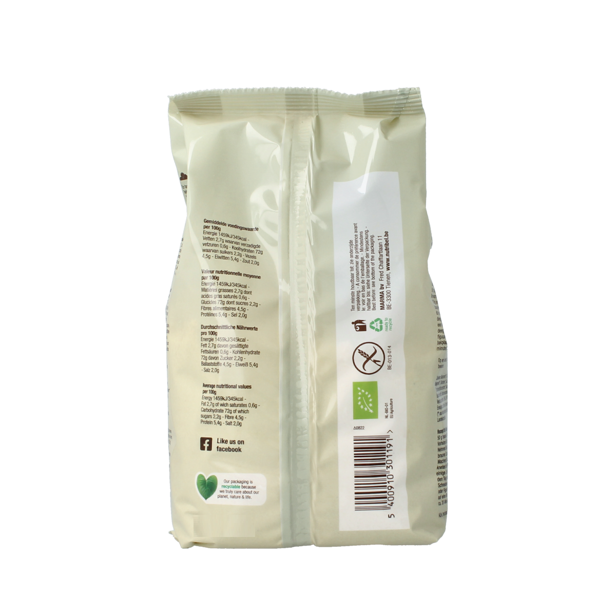 Nutribel Bakmix universeel glutenvrij bio 450.00 Gram