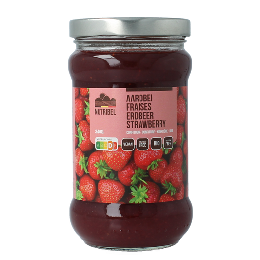 Nutribel Aardbeien confituur bio 340.00 Gram