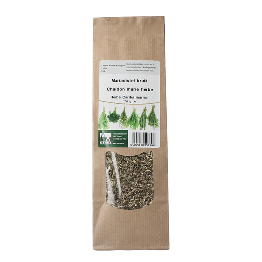 Marma Mariadistel kruid in 70g package, herbal seasoning from Marma, part of kruiden, zouten en maaltijdmixen collection.