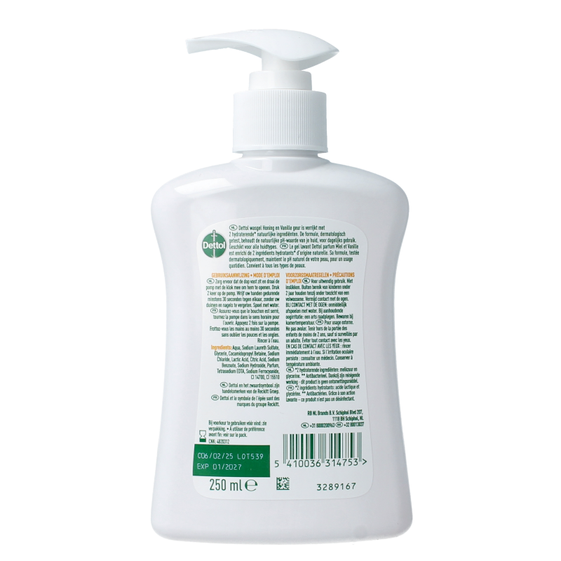 Dettol Handzeep extra care honey & sheabutter 250 Milliliter