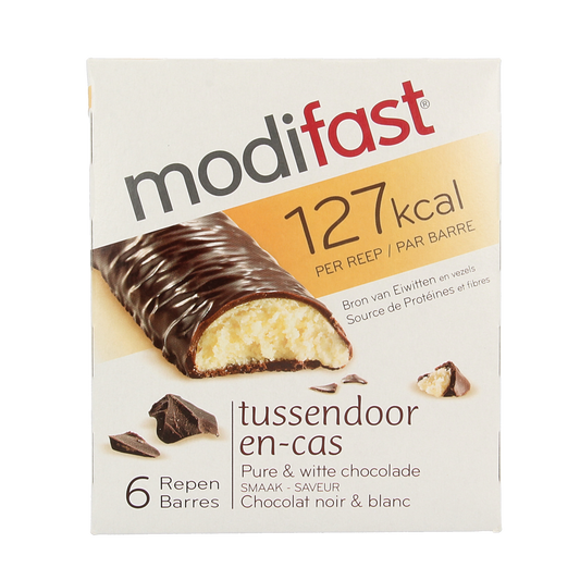 Modifast Proteine shape bar dark and white chocolate 6x31g 1.00 Stuks