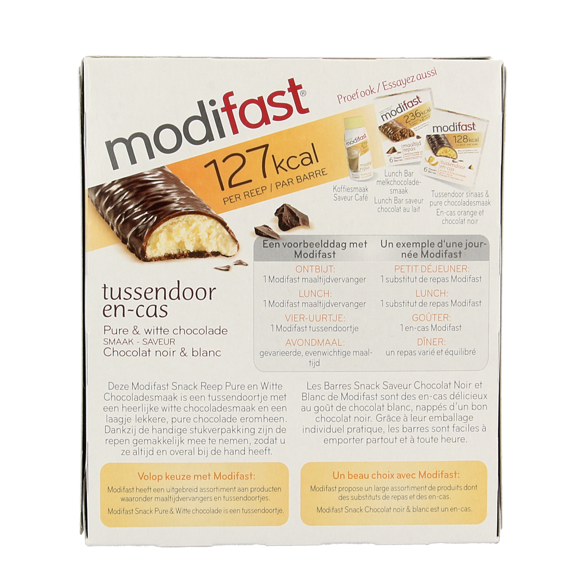 Modifast Proteine shape bar dark and white chocolate 6x31g 1.00 Stuks
