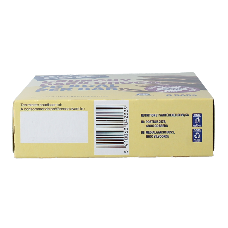 WeCare Lower kcal/carb bars crunchy dark choco 102 Gram