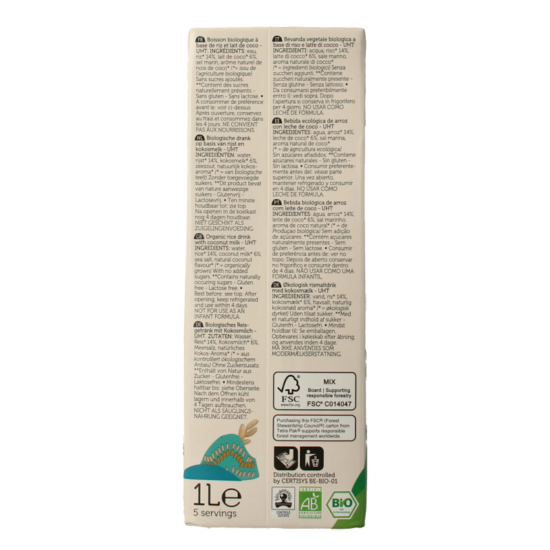 Lima Rice drink coco bio 1 Liter