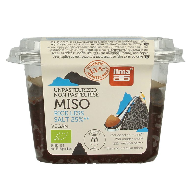Lima Brown rice ongepasteuriseerd 25% minder zout bio 300 Gram