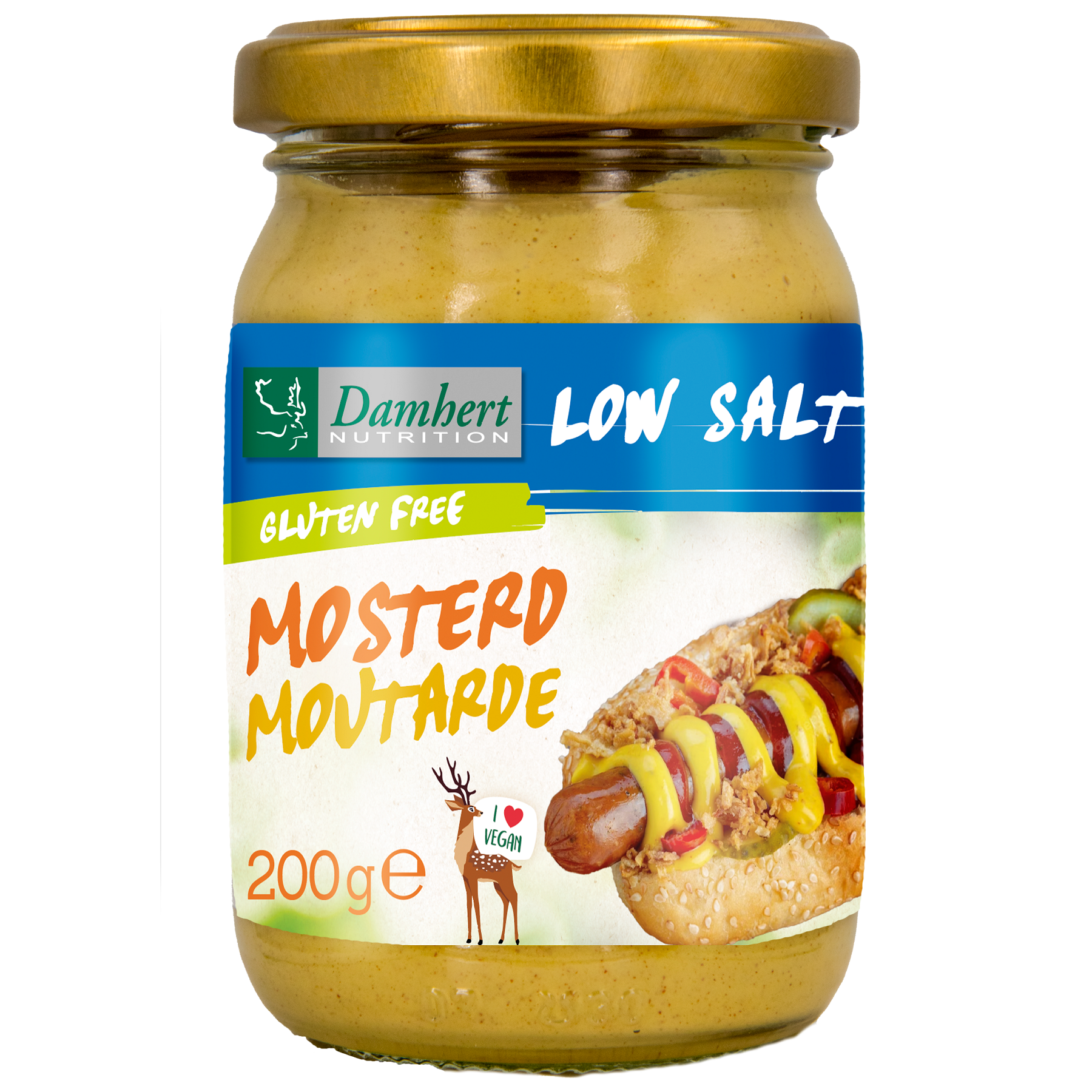 Damhert Mosterd natriumarm glutenvrij bio  200.00 Gram
