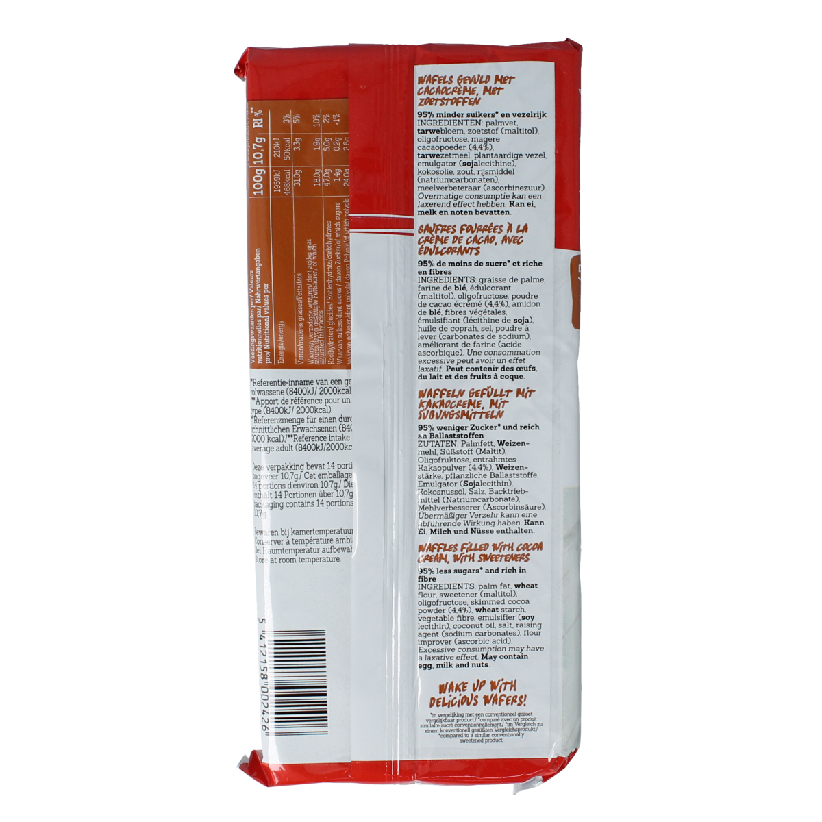 Damhert Centwafers chocolade low carb 150.00 Gram