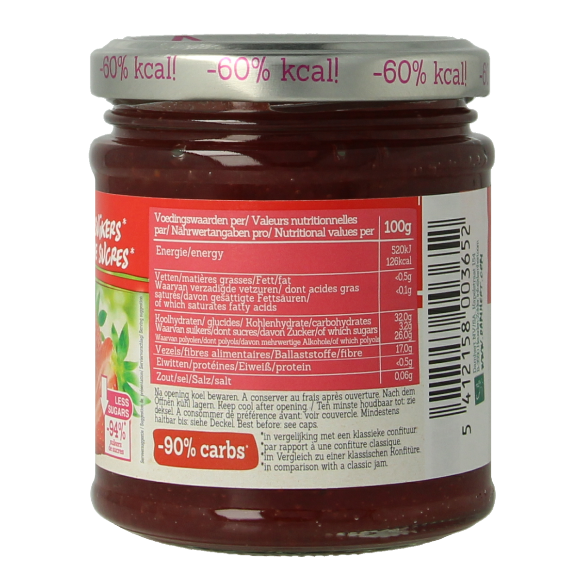 Damhert Confituur aardbei low carb 210.00 Gram