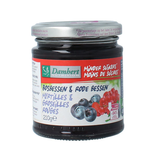 Damhert Confituur bosbes/rode bes low carb 210.00 Gram